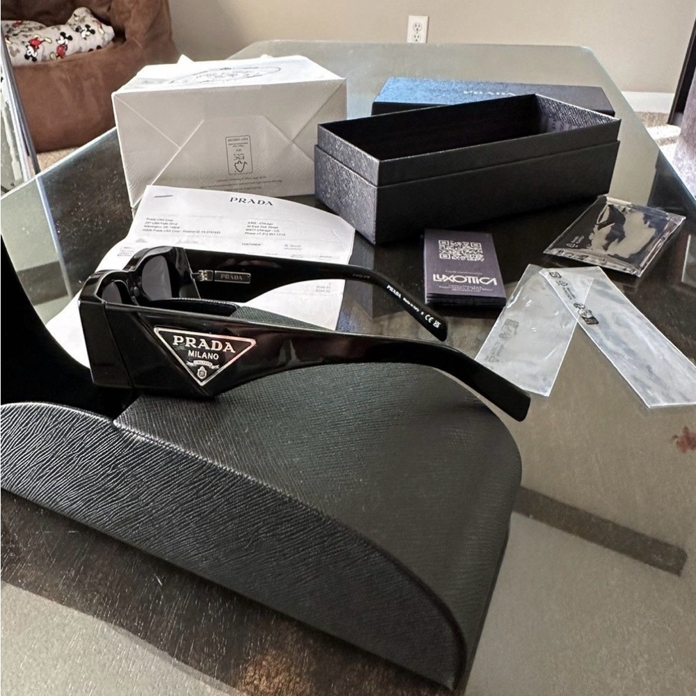 Prada Black Triangular Logo Sunglasses - image 3